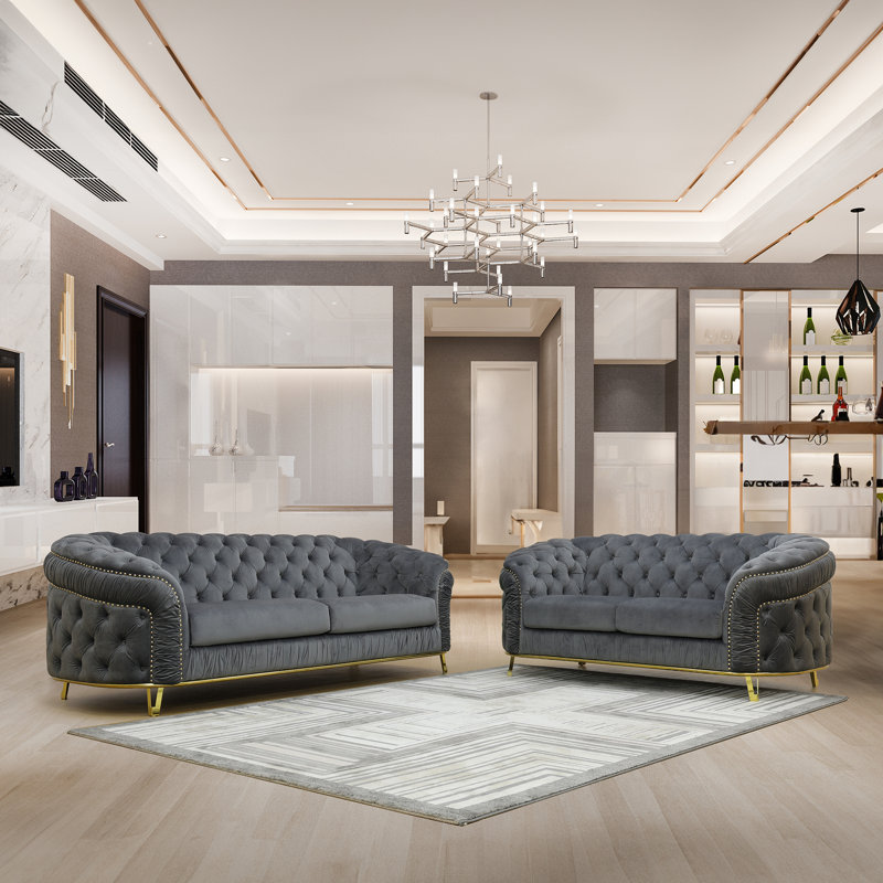 Rosdorf Park Wiltrud 2 Piece luxury Living Room Set Wayfair